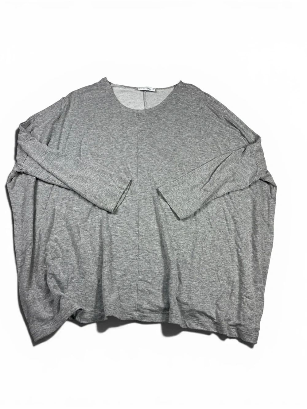 Byrn Walker Oversized Jersey Knit Tunic Shirt Gray Stretchy Super Soft XL FLAW